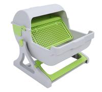 Self Cleaning Cat Litter Tray,PP Large Semi Automatic Litter Box,Tipping Bucket Style Semi Automatic Cat Litter Box