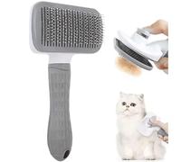 Dog Brush Cat Brush Grooming Comb With One Touch Self Cleaning Cat Dog Slicker Brushes - Pet Grooming Brushes -Dog Cat Shedding Brushes - Great for Dogs and Cats Massage Clean Button (GREY)