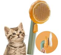 Self-Cleaning Dog & Cat Slicker Brush, Skin Friendly Deshedding Grooming Tool for Long or Short Haired Dogs Cats Rabbits, Dog Shedding Brush with Release Button(Green, L)