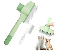 Self-Cleaning Flea Comb for Pets, Cat Comb with Self-Cleaning Function, Flea Comb for Cats, Flea Comb Dogs, with Release Button, Detangs Knots & Removes Fleas Gently