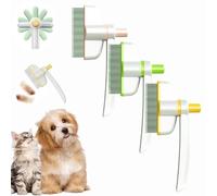 Self Cleaning Flea Tick Grooming Brush Lice Combs for Cats Dogs, Pet Hair Removal Comb with Rotatable Brush Head, Flea Combs Grooming Brushs for Removing Pet Hair (Green+Yellow+Pink)