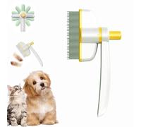 Self Cleaning Flea Tick Grooming Brush Lice Combs for Cats Dogs, Pet Hair Removal Comb with Rotatable Brush Head, Flea Combs Grooming Brushs for Removing Pet Hair (Yellow)