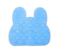 Self Cleaning Foot Scrubber Shower Mat with Suction Cups Blue