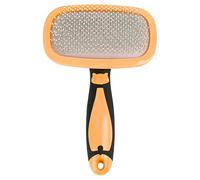 Self Cleaning Hair Brush, 360 Degree Rotatable Cat Slicker Comb Dog Brush For Shedding Pet Grooming with Stainless Steel Needle Cat Brushes For Indoor Kitten (Orange)