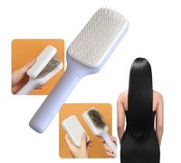 Self Cleaning Hair Brush - Easy Clean Brush for All Hair Types - Detangling, Anti-Static Design - Ideal for Curly and Straight Hair - Comfortable Grip for Women and Men - Lightweight & Travel-Friendly
