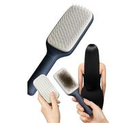 Self Cleaning Hair Brush - Easy Clean Brush for All Hair Types - Detangling, Anti-Static Design - Ideal for Curly and Straight Hair - Comfortable Grip for Women and Men - Lightweight & Travel-Friendly