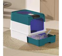 Self Cleaning Large Cat Litter Box With Drawer And Double Entrance