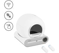 Self Cleaning Litter Box app Control Ø 25 cm Opening Plasma Sterilisation - Pet Supplies by Wiesenfield Grey,White