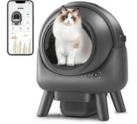 Self Cleaning Litter Box,Automatic Cat Litter Box for Multiple Cats,Robot with APP Control,Dual Safety Protection,Odor-Free Waste Disposal Includes Trash Bags,Grey