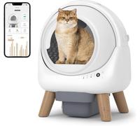 Self Cleaning Litter Box,Automatic Cat Litter Box for Multiple Cats,Robot with APP Control,Dual Safety Protection,Odor-Free Waste Disposal Includes Trash Bags,White