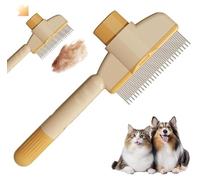 Self-cleaning Pet Brush For Long And Short Hair Care, Cat Brush, Pet Comb For Removing Matted Hair, Knot And Tangle Detangler Tool Accessories For Dogs (2*Yellow)