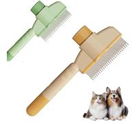 Self-cleaning Pet Brush For Long And Short Hair Care, Cat Brush, Pet Comb For Removing Matted Hair, Knot And Tangle Detangler Tool Accessories For Dogs (Green+Yellow)
