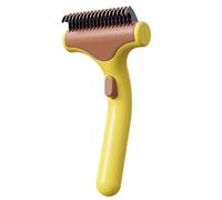 Self Cleaning Pet Deshedding Brush, One Button Push To Remove Loose Undercoat Fur, Gentle Deshed Comb For Long Haired Dogs And Cats, Safe Curved Stainless Steel Blade Grooming Tool