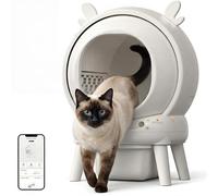 Self-Cleaning Pet Litter Box, 65L Cat Litter Tray with Safety Sensors & App Control, Anti-Pinch Design, Multi-Cat Self Cleaning Cat Toilet with Trash Bag, More Safe for Multiple Cats