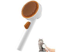 Self Cleaning Slicker Round Cake Brush - Skin Friendly Deshedding Grooming Tool for Dogs & Cats, Suitable for Shedding & Haired Pets(Brown)