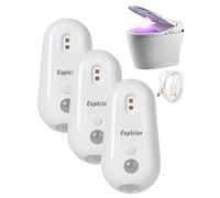 Self Cleaning UV Toilet Sanitizer and Night Light Motion-Activated Toilet Light USB Rechargeable Waterproof Hands-Free Sanitizing Lights for Shared Bathrooms Elderly & Pet(3pcs)