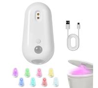 Self Cleaning UV Toilet Sanitizer with Night Light RGB Multi-Colour Waterproof Self-Adhesive UV Toile Tdisinfection Lights Cleaners for Bathroom Motion-Activated Sensor USB Rechargeable Night Lamp