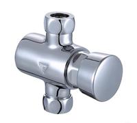 Self Closing Chrome Shower Valve Time Control Shower Head System Brass Construction Push Button Water Control Valve Chrome Finish for Swimming Pool Sports Center