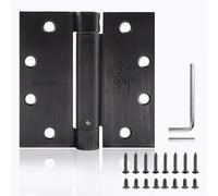 Self Closing Door Hinge 4-1/2 inch Oil Rubbed Bronze Auto Close Hinge Adjustable 4 ½"x 4 ½" Inch Spring Hinges Door Closer Hinge Square Corner Commercial Auto Self-Closing 2 Pieces