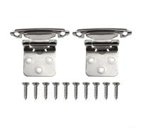Self Closing Face Mount Hinges, 2pc Set for Kitchen Cupboard Doors, Iron Construction (Silver)