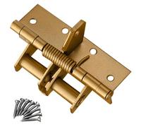 Self Closing Gate Hinges 10Pcs Self Closing Cabinet Door Hinge Invisible 4 Inch Heavy Duty Hinges Anti-Rust Automatic Door Closer Hinge(Yellow)