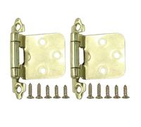 Self Closing Gate Hinges 10Pcs Self Closing Spring Hinge with Screws Overlay Cabinet Door Flush Hinges Furniture Hardware(Gold)