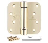 Self Closing Hinge Satin Brass Auto Close Hardware Hinge Outlet Adjustable Spring Hinges Satin Hinges 5/8" Radius Corner for Commercial Grade Self-Closing, UL Listed 3 Pack