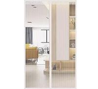Self Closing Magnetic Mosquito Net Curtain 130x260 cm Striped ct Screen for Doors & Windows Ideal for Home Campers Balconies Living Rooms Schools White Color