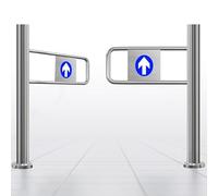 Self-Closing Metal Swing Gate for Supermarkets & Warehouses - Pedestrian Safety Door with Automatic Closing Springs 1-Way Access 100x97cm for Libraries & Stores