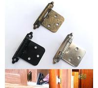 Self-Closing Overlay Flush Cabinet Hinges, Heavy-Duty Cold-Rolled Steel Door Hinges with Chrome Finish, 7 x 4 x 3 cm, 10-Pack