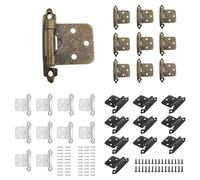 Self-Closing Overlay Flush Cabinet Hinges, Heavy-Duty Cold-Rolled Steel Door Hinges with Polished Chrome Finish, 7 x 4 x 3 cm, 10-Pack for Kitchen, Furniture & Wardrobe Doors