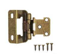 Self-Closing RV Cabinet Hinge Semi-Concealed 1/2 Inch Cover Nickel Plated Cold Rolled Steel for Camper Van Kitchen Doors(C)