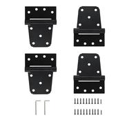 Self-Closing Spring Gate Hinge 3-1/2" Heavy Duty Automatic T Hinges Steel, Black Finish with Screws 4-Pack for Wood Fence Gate Vinyl Shed Door,HOME MASTER HARDWARE