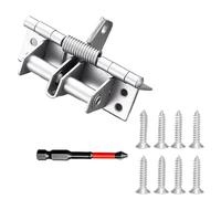 Self Closing Spring Loaded Door Hinge， Detachable Adjustable Automatic Spring Hinges Doors Cabinets Gates Multicolor 1pc 2pcs(1pc Silvery)