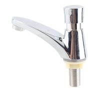 Self Closing Time Delay Faucet, Single Cold Water Copper Push Tap, Manual Shut Off for Residential and Commercial Sinks
