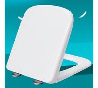 Self Closing Toilet Seat Slow Close Toilet Seats Toilet Seat Square Durable Loo Seat Toilet Lid with Adjustable Hinges Always Fits Never Slips for Bathroom,white-36 * 44cm