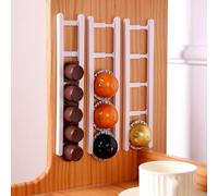 Self- Coffee Pod Holder, 4-Pack 10 Inch Capsule Storage Strips, Holds 16-20 Pods, Space Saving Wall Mount Organizer for Kitchen Home Off