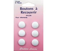 Self Cover Buttons - Nylon 15mm, pk of 6