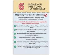 Self Defeat Poster Habits Resilience Bedroom Decor | Poster builds constructive habits and resilient daily routines(Unframed,08x12inch(20x30cm))