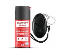 Self-Defence Spray with LOUD personal Alarm | UK Legal Spray | Foul smelling Criminal Identifier | Red Dye, UV | VORNN Personal Safety Marker for Men & Women (1x Spray 1x Alarm)