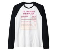 Self-Defense Instructor Nutritional Facts Raglan Baseball Tee