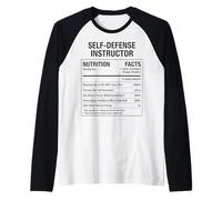 Self-Defense Instructor Nutritional Facts Raglan Baseball Tee