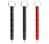 Self-Defense Weapons, Tactical Glass Breaker Tool, Keychain Decoration (black and red 3pcs)