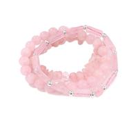 Self-Discovery Mala 3-Piece Gemstone Stretch Bracelet Set for Women - Triple Stack Boho Layering Bracelets in Matching Tones, One Size, Stone, no gemstone