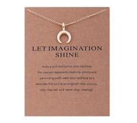 Self-Discovery Mala Inspirational Necklace for Women - Unique Gold Pendant Spiritual Jewelry Gift, Klein, Metal, No Gemstone