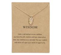 Self-Discovery Mala Inspirational Necklace for Women - Unique Gold Pendant Spiritual Jewelry Gift, Klein, Metal, No Gemstone