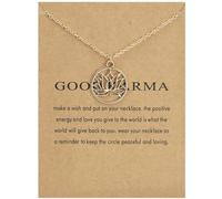 Self-Discovery Mala Inspirational Necklace for Women - Unique Gold Pendant Spiritual Jewelry Gift, Klein, Metal, No Gemstone