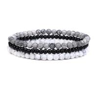 Self-Discovery Mala Natural Gemstone Bracelet Set for Women - 4mm Beaded Stretch Jewelry, Spiritual Gift, One Size, Stone, no gemstone