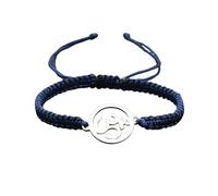 Self-Discovery Mala Om Yoga Bracelet for Women - Adjustable Rope, Silver Charm, Spiritual Energy Jewelry, Medium, Nylon, No Gemstone