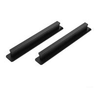 Self Door Handles, 2PC Aluminum Alloy, No Drill Installation for Smooth Adhesion on Various Surfaces (Black)